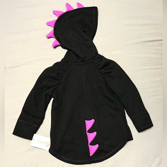 Cat & Jack Dino Dragon infant girls black hoodie size 12M Halloween - Picture 1 of 2
